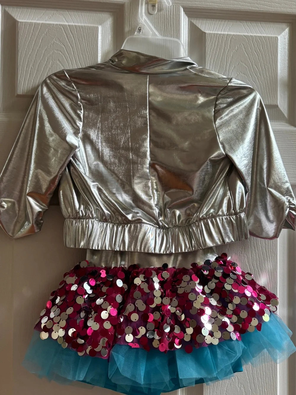 Weissman Silver Jacket with Teal Bodice and Pink Sequin Tutu